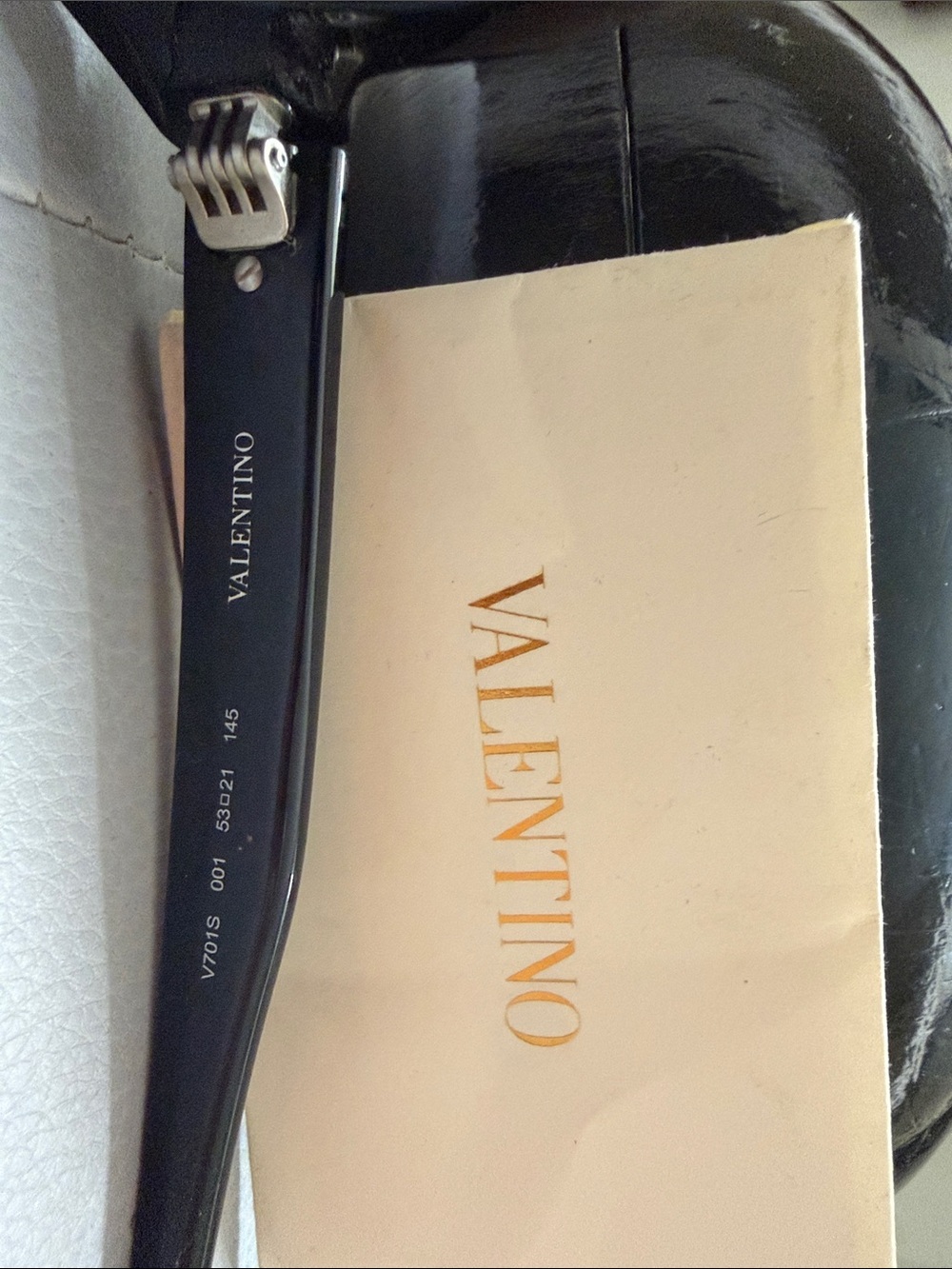 Valentino Glossy Black Oversized Sunglasses - Picture 2 of 3